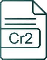 cr2 archivo formato línea degradado icono vector
