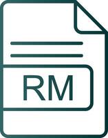 rm archivo formato línea degradado icono vector