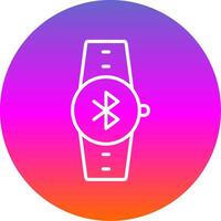 Bluetooth Line Gradient Circle Icon vector