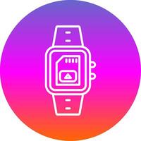 Sim Card Line Gradient Circle Icon vector