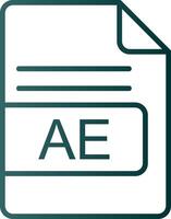 AE File Format Line Gradient Icon vector