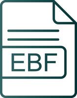 EBF File Format Line Gradient Icon vector