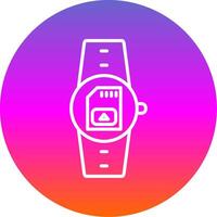 Sim Card Line Gradient Circle Icon vector