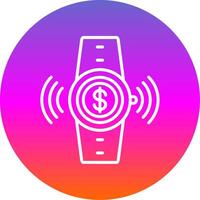 Contactless Line Gradient Circle Icon vector