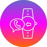 Incoming Call Line Gradient Circle Icon vector