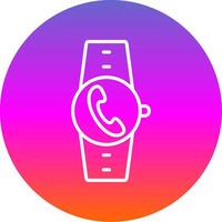 Incoming Call Line Gradient Circle Icon vector