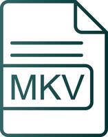 mkv archivo formato línea degradado icono vector