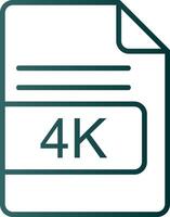 4K File Format Line Gradient Icon vector