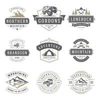 Camping logos templates design elements vector