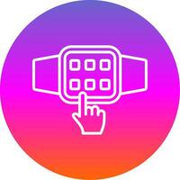 Touchscreen Line Gradient Circle Icon vector