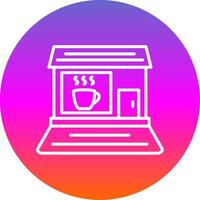 Coffee shop Line Gradient Circle Icon vector