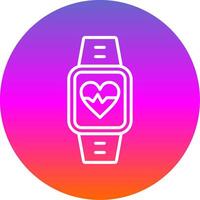 Heart Rate Monitor Line Gradient Circle Icon vector