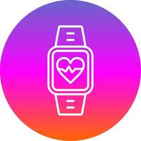 Heart Rate Monitor Line Gradient Circle Icon vector