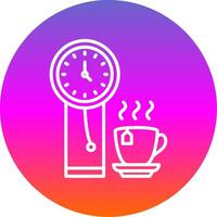 reloj línea degradado circulo icono vector