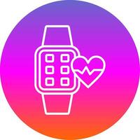 Heart Rate Line Gradient Circle Icon vector