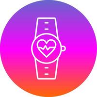 Heart Rate Monitor Line Gradient Circle Icon vector