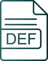DEF File Format Line Gradient Icon vector