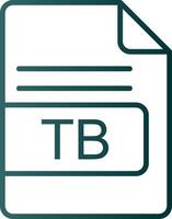 TB File Format Line Gradient Icon vector