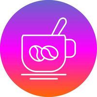 Latte Line Gradient Circle Icon vector