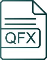 qfx archivo formato línea degradado icono vector