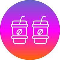 Coffee Cups Line Gradient Circle Icon vector