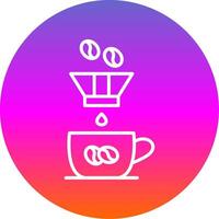 Coffee Filter Line Gradient Circle Icon vector