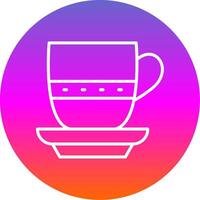 Tea Cup Line Gradient Circle Icon vector