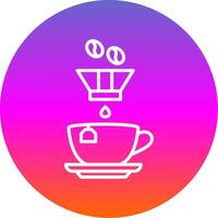 Coffee Filter Line Gradient Circle Icon vector