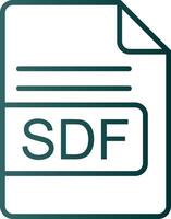 sdf archivo formato línea degradado icono vector