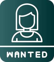 Wanted Glyph Gradient Icon vector