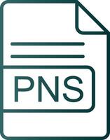 PNS File Format Line Gradient Icon vector