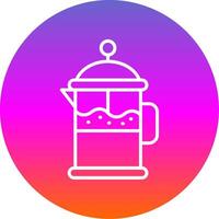 Coffee Filter Line Gradient Circle Icon vector