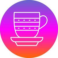 Tea Cup Line Gradient Circle Icon vector