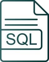 SQL File Format Line Gradient Icon vector