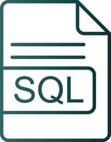 sql archivo formato línea degradado icono vector