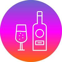 vino botella línea degradado circulo icono vector