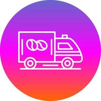 Coffee Truck Line Gradient Circle Icon vector