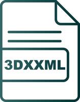 3DXXML File Format Line Gradient Icon vector