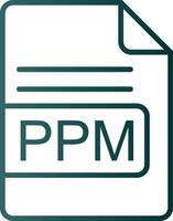 PPM File Format Line Gradient Icon vector