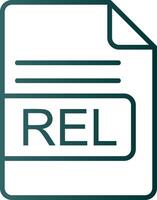 REL File Format Line Gradient Icon vector