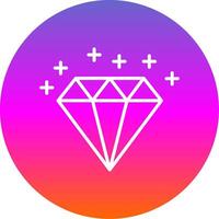 Diamond Line Gradient Circle Icon vector