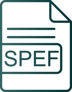 SPEF File Format Line Gradient Icon vector