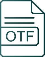 otf archivo formato línea degradado icono vector