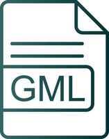 GML File Format Line Gradient Icon vector