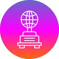 Globe Line Gradient Circle Icon vector