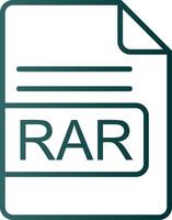 RAR File Format Line Gradient Icon vector