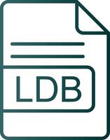 LDB File Format Line Gradient Icon vector