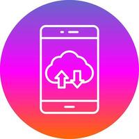 Smartphone Line Gradient Circle Icon vector