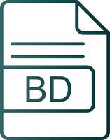 BD File Format Line Gradient Icon vector