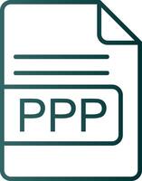PPP File Format Line Gradient Icon vector